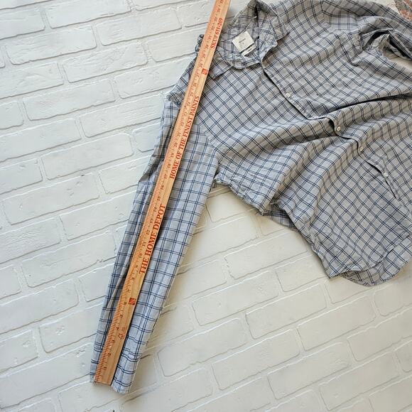 Billy Reid Men's Grey and Blue Standard Fit Long Sleeve Button Down Shirt sz L - Picture 7 of 7